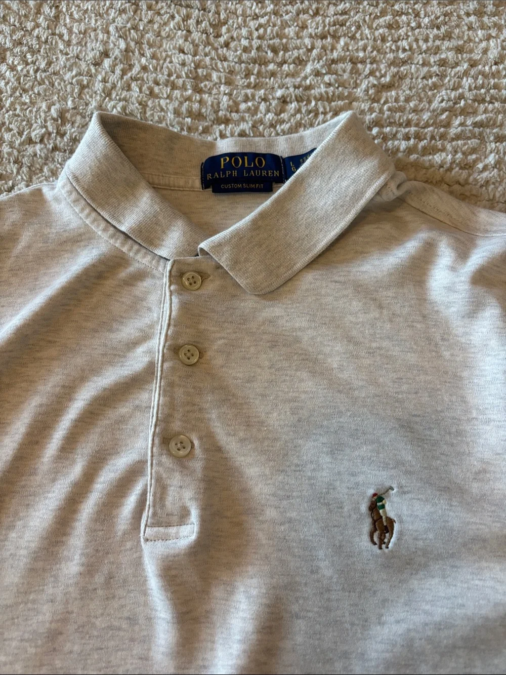 Polo by Ralph Lauren Heather Gray Short Sleeve Polo with Pony Logo